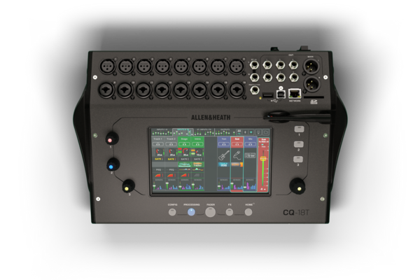 AH-CQ18T COMPACT DIGITAL MIXER WITH 16 MIC/LINE INPUTS, 6 MONITOR OUTPUTS, 7” TOUCHSCREEN, CUSTOM SOFTKEYS